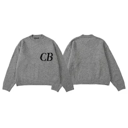 thumbnail for CB alphabet jacquard loose couple American trendy brand men's and women's knitted sweaters