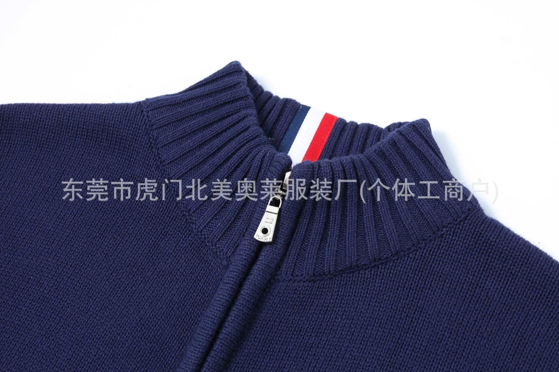 Embroidered Knit Sweater with Zip Collar photo 8