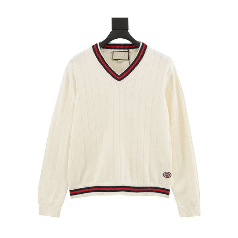 Gucci V-Neck Ribbed Sweater