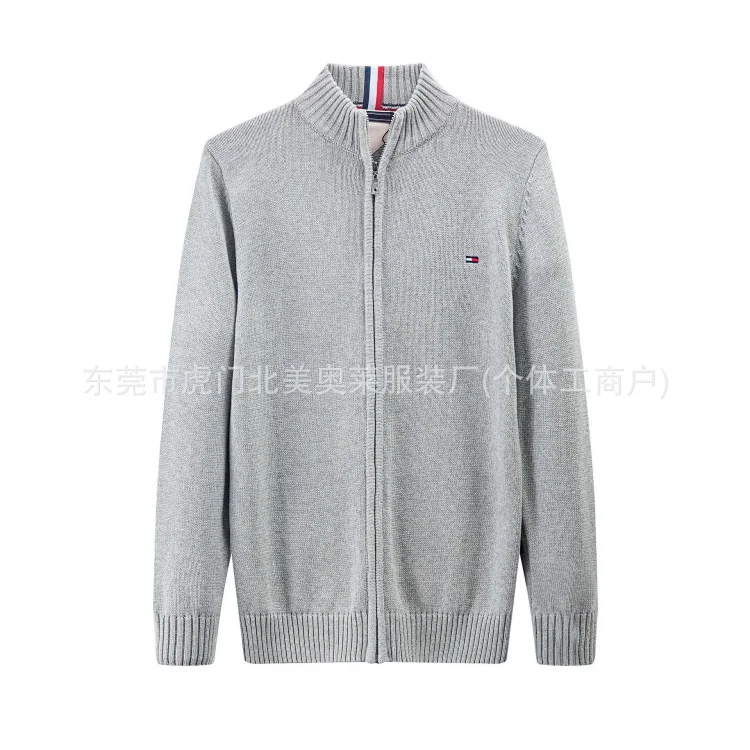 Mens sweater thickened stand collar zipper pullover sweater mens pure cotton embroidered sweater(pic4) Men's sweater thickened stand collar zipper pullover sweater men's pure cotton embroidered sweater