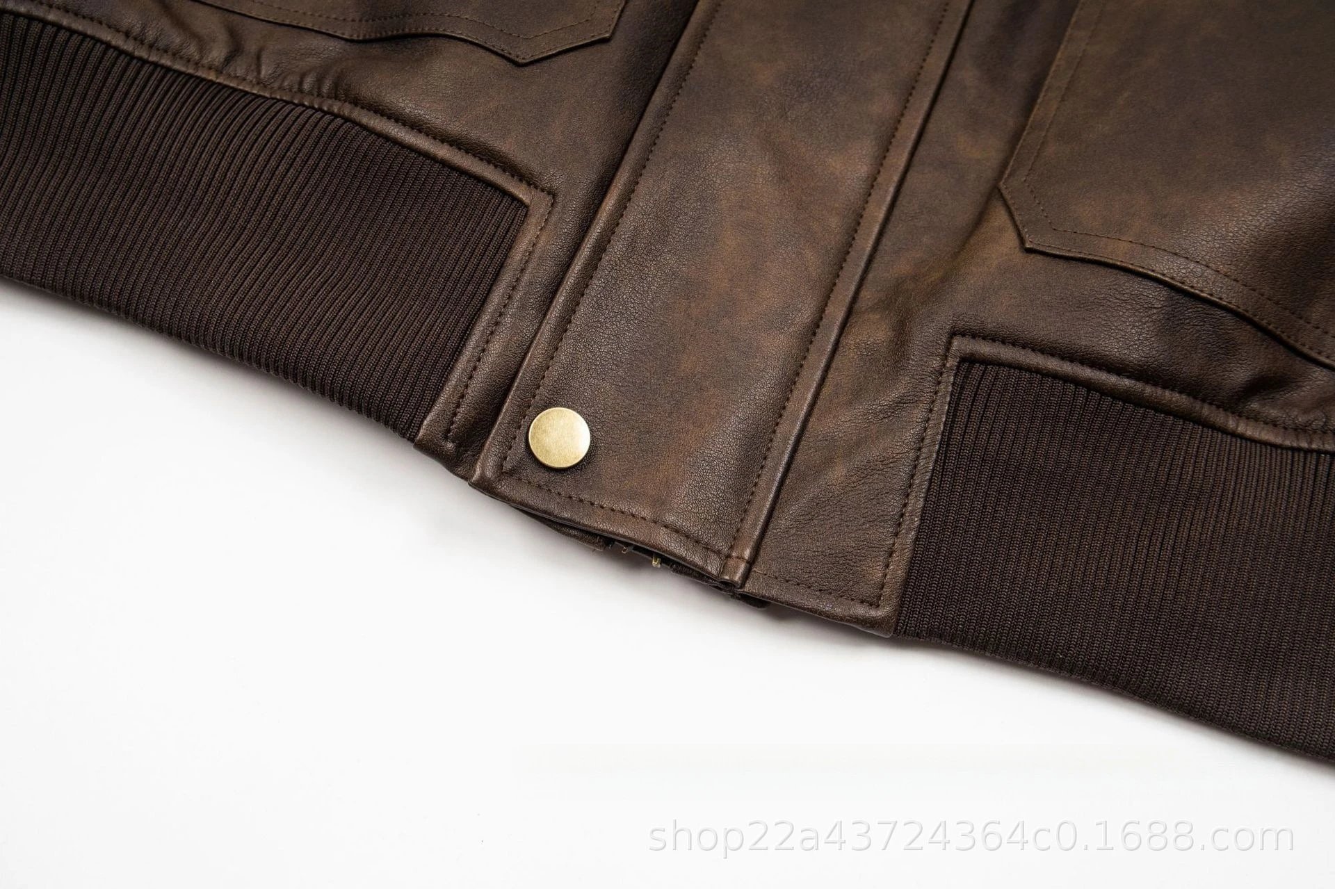 Flag Earth Letter Print Leather Jacket photo 8