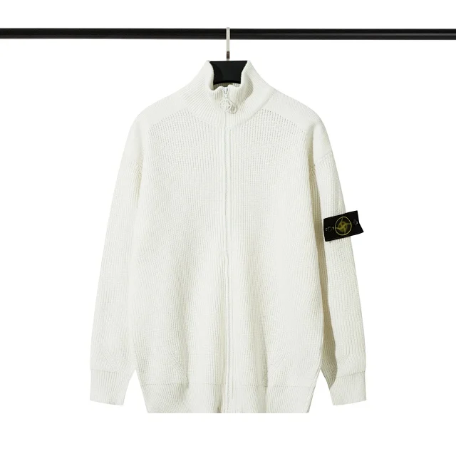Stone Island Knitwear Full-Zip Ribbed Mock-Neck Sweater product detail image 6