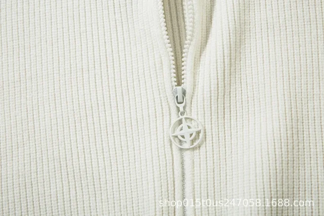 Stone Island Knitwear Full-Zip Ribbed Mock-Neck Sweater product detail image 9