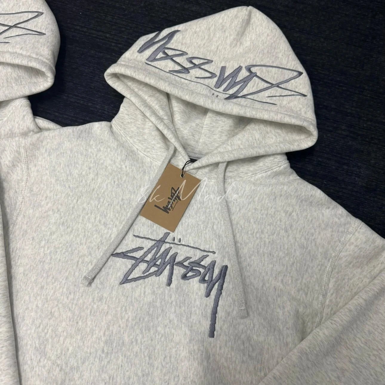 Stüssy Signature Script Hoodie Heather Gray Hoodie - 11