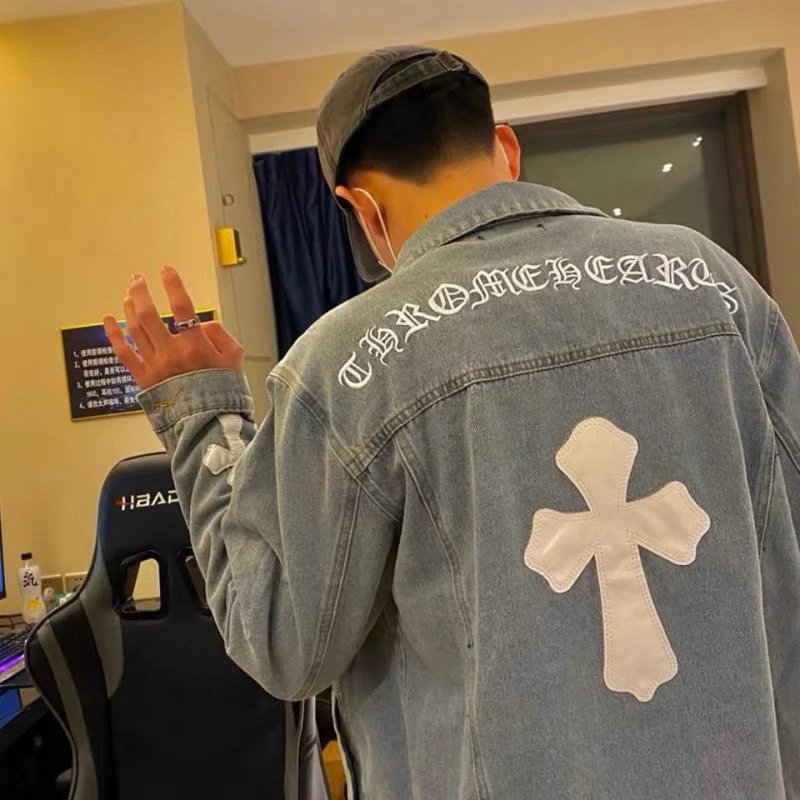 Chrome Hearts Denim Jacket with Cross Design photo 4