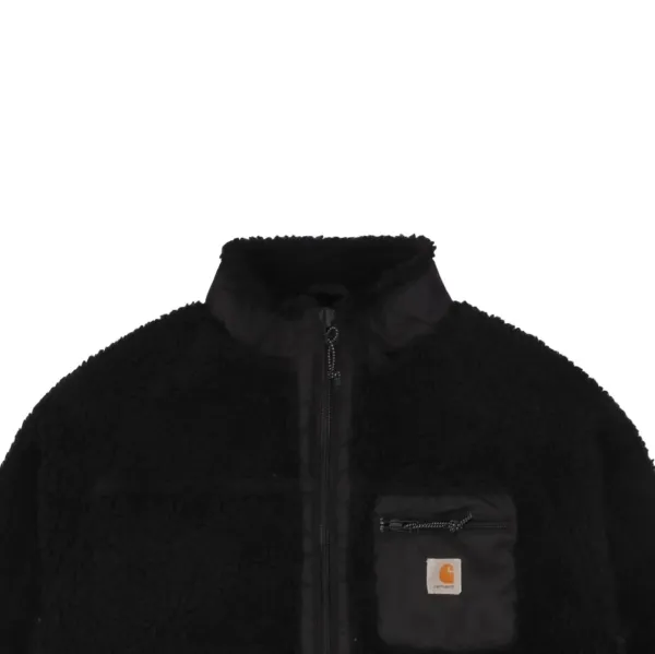 Carhartt WIP Cht 24Fw Small Logo Sherpa Fleece Jacket Black - 6
