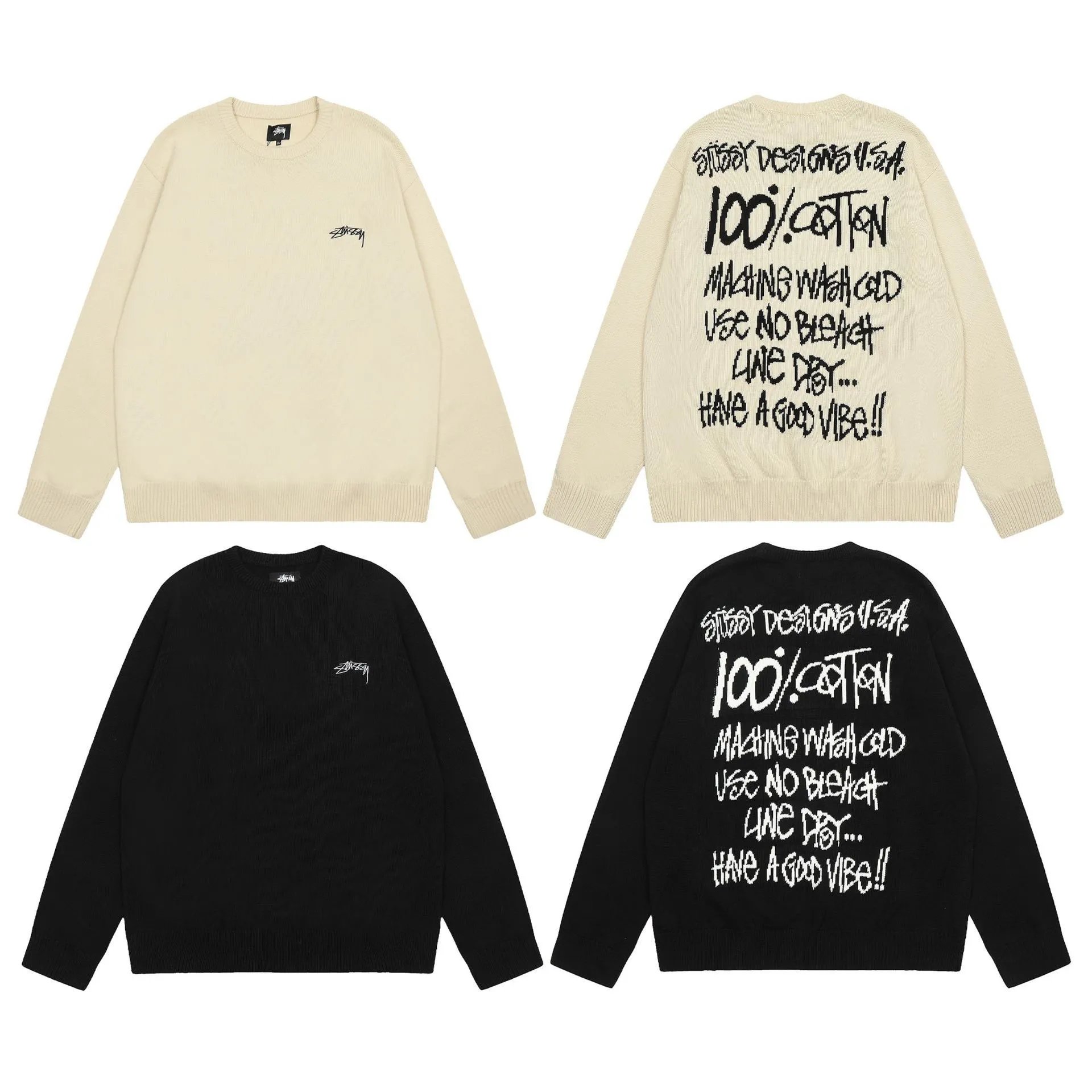 Stussy Graphic Knit Sweater Red Bold Logo Streetwear