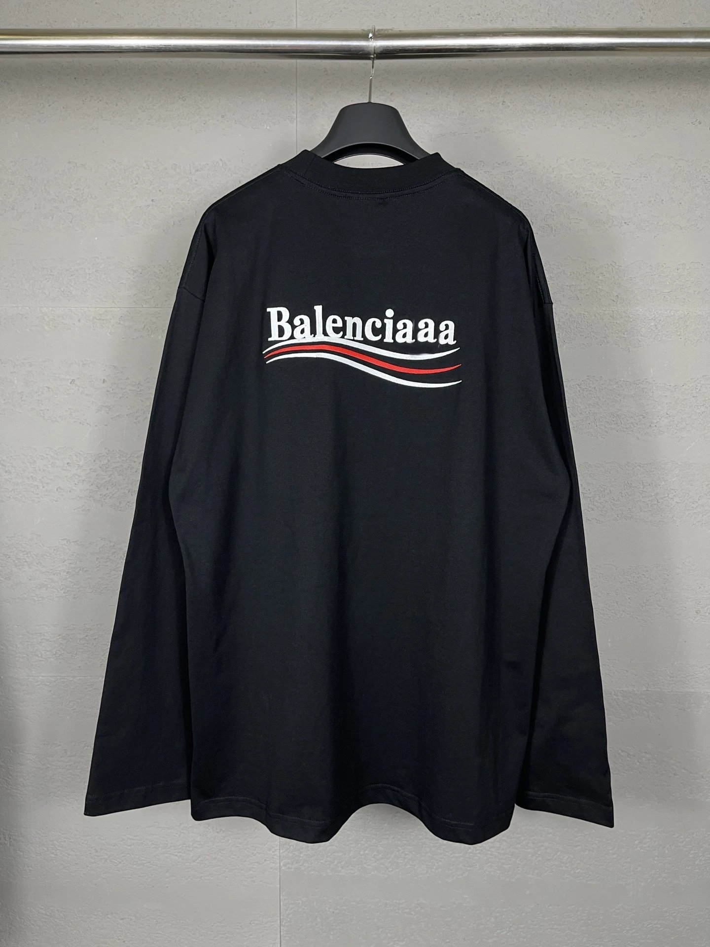 Balenciaga Cola Wave Embroidered Long Sleeve T-Shirt photo 6
