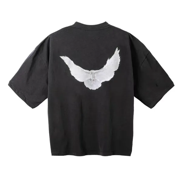 Off-White Dove Print Oversized T-Shirt Black - 1