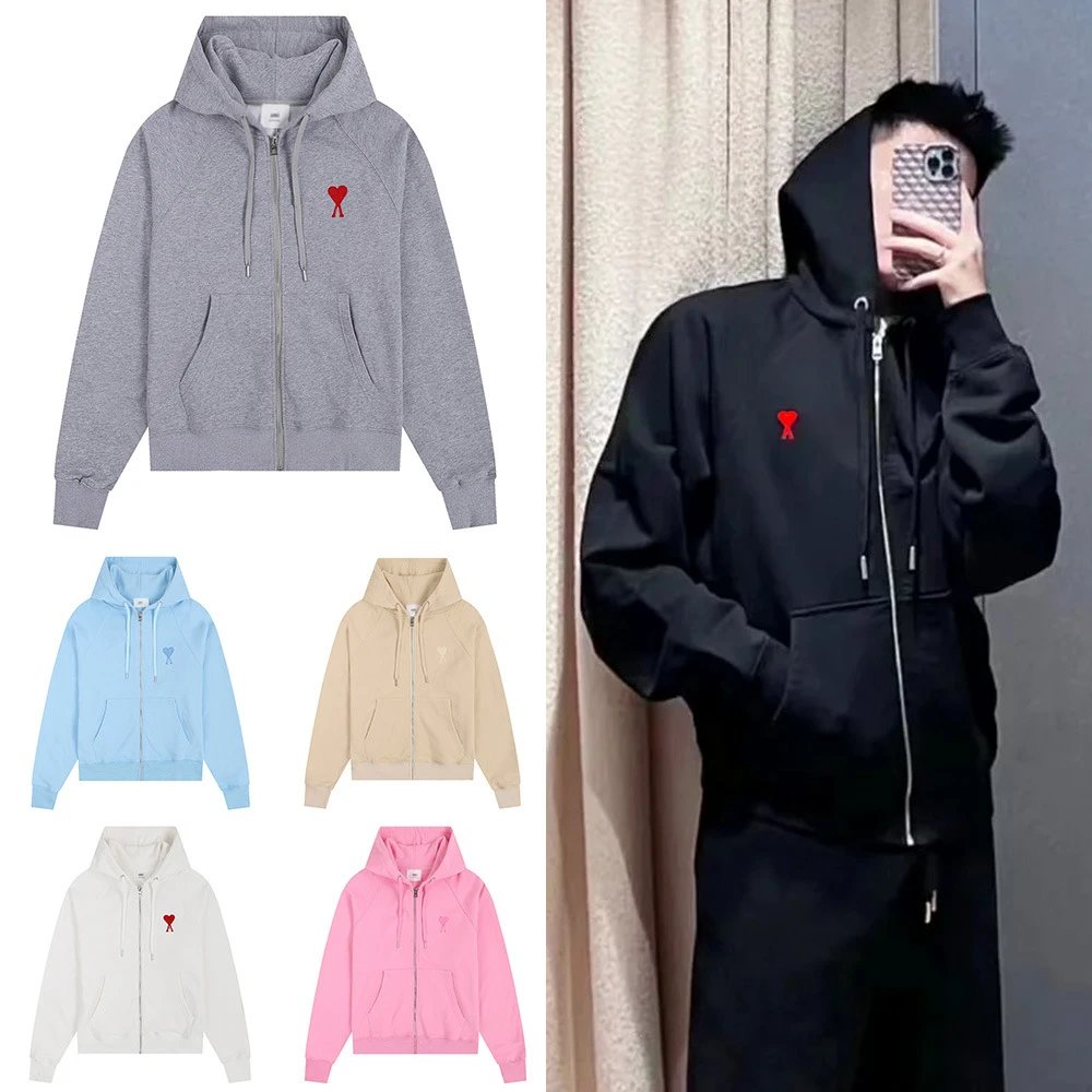Ami de Coeur Black Zip-Up Hoodie