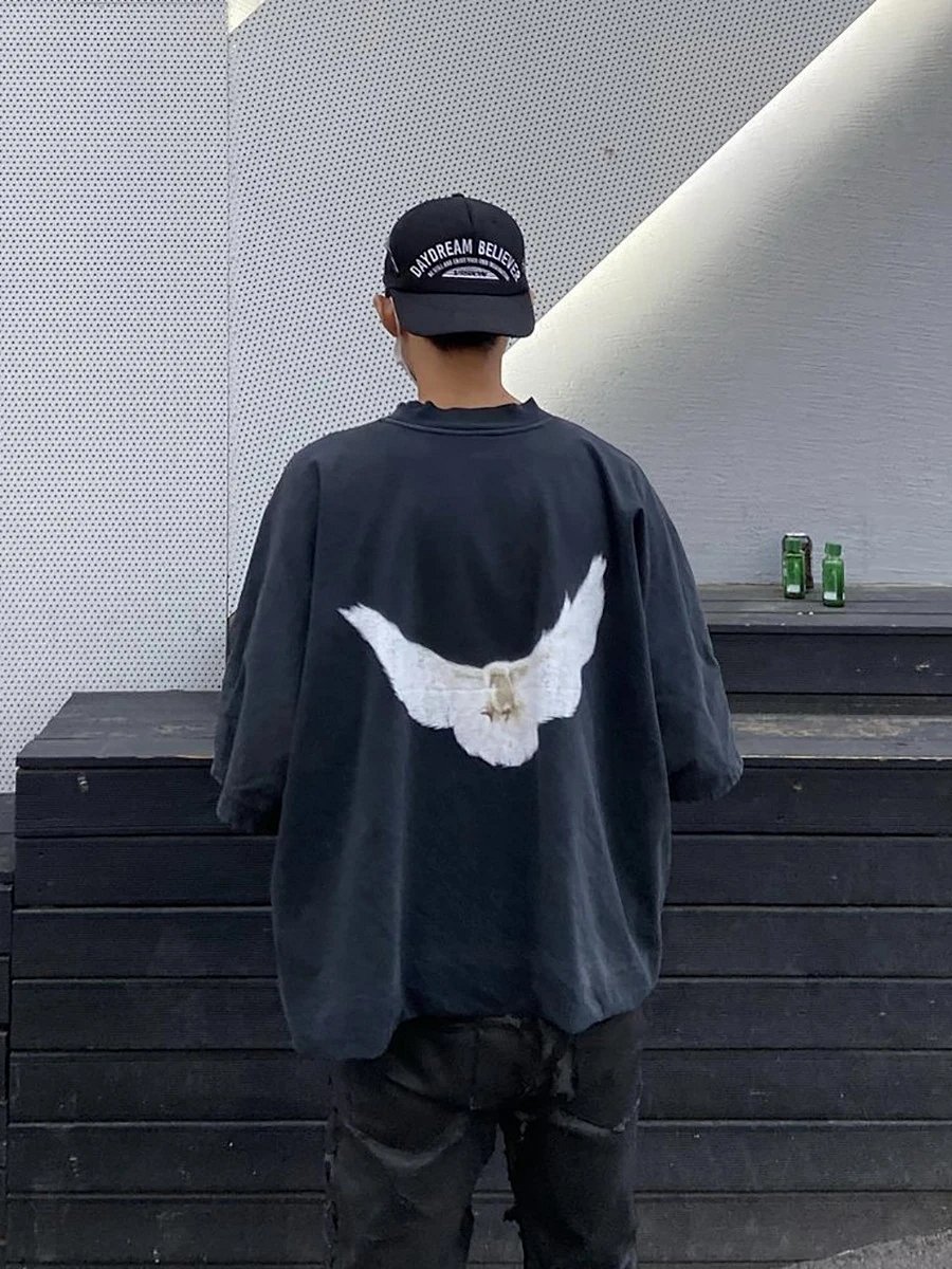 Design Dove Print Oversized T-Shirt Black product detail 10 in Litbuy spreadsheet finds