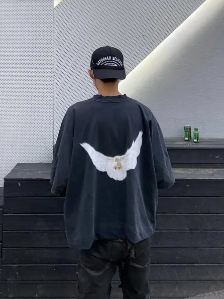 Off-White Dove Print Oversized T-Shirt Army Green - 12