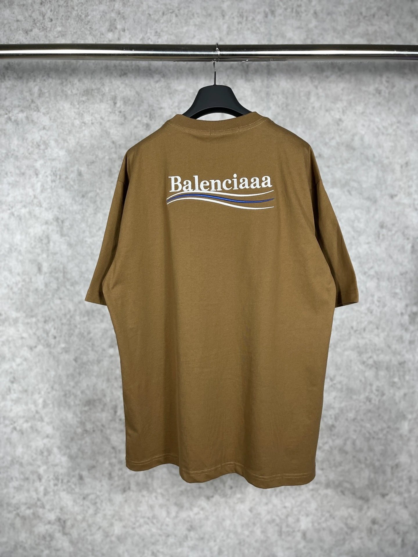 Balenciaga Logo Wave T-Shirt Khaki - 14
