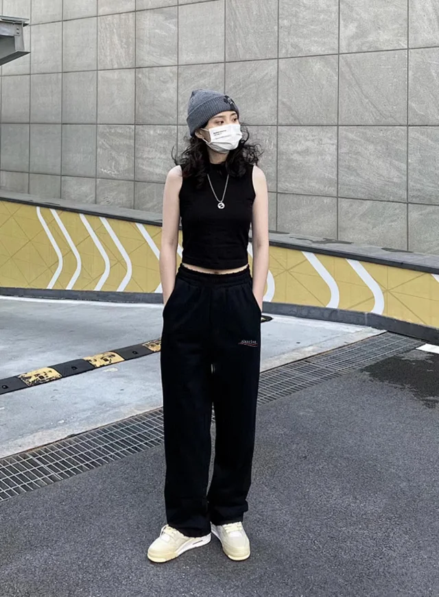 Unbranded Trousers Drawstring wide-leg with embroidered stripe detail product detail image 19