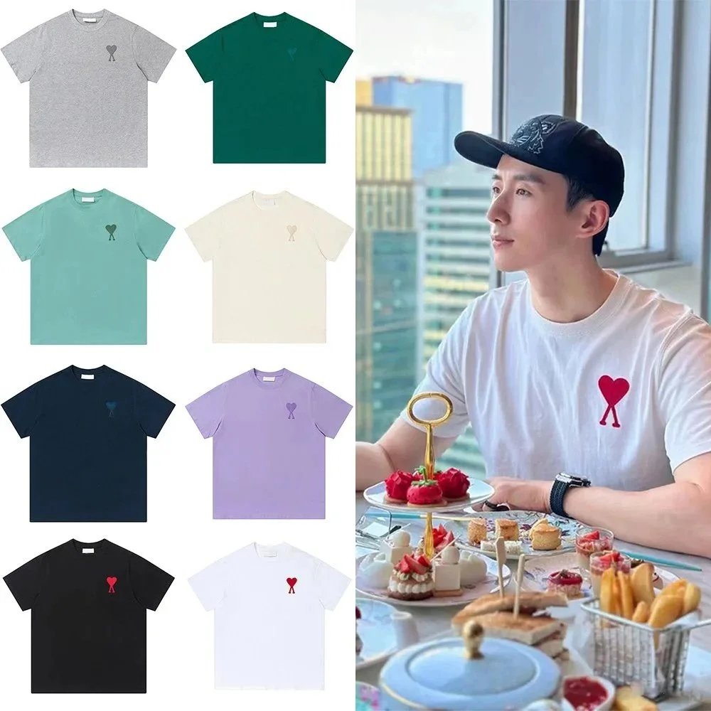Ami Paris Heart Logo Black Oversized T-Shirt