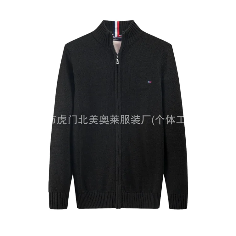 Mens sweater thickened stand collar zipper pullover sweater mens pure cotton embroidered sweater(pic5) Men's sweater thickened stand collar zipper pullover sweater men's pure cotton embroidered sweater