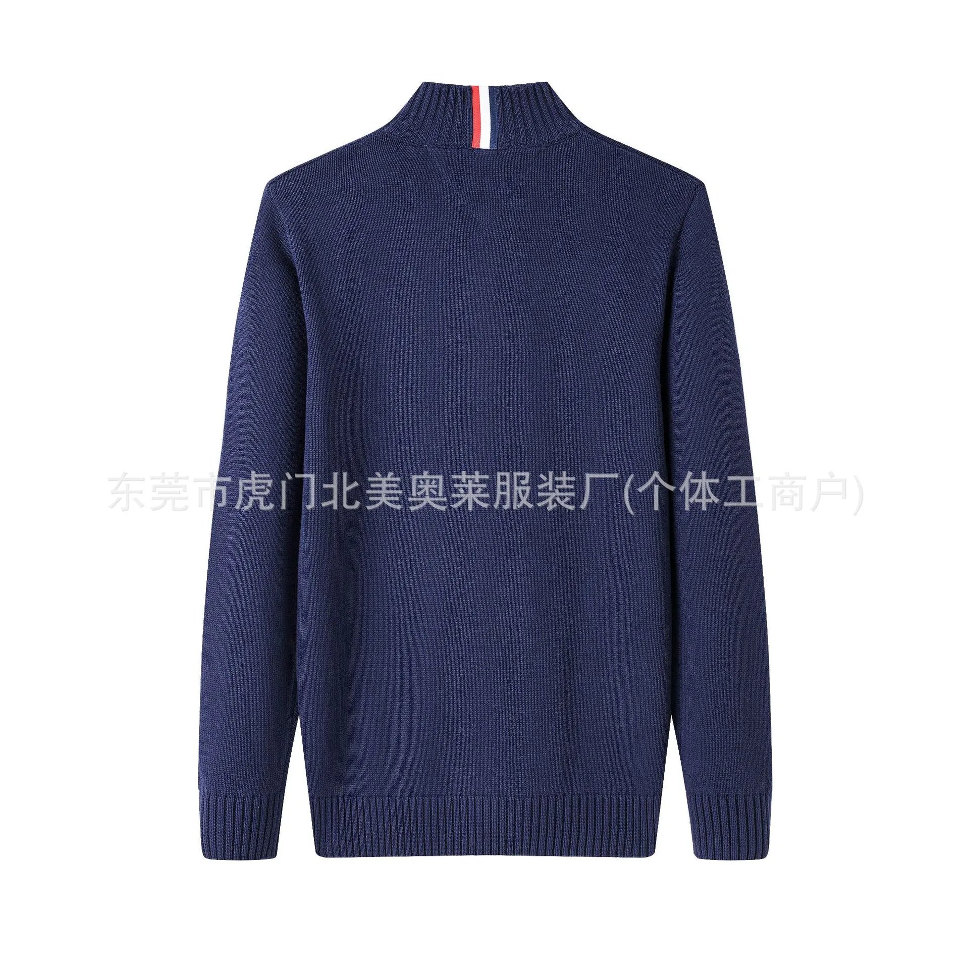 Embroidered Knit Sweater with Zip Collar photo 7