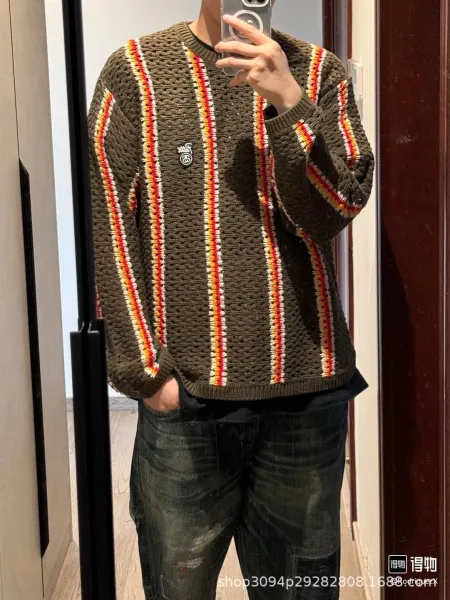 Design Oversized Plaid Knit Cardigan Multicolor - 46