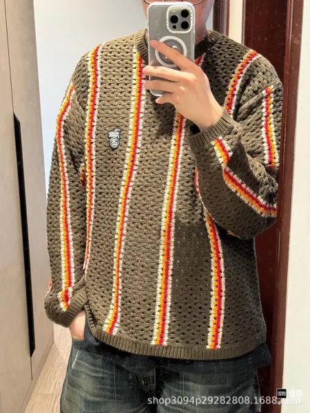 Design Oversized Plaid Knit Cardigan Multicolor - 47