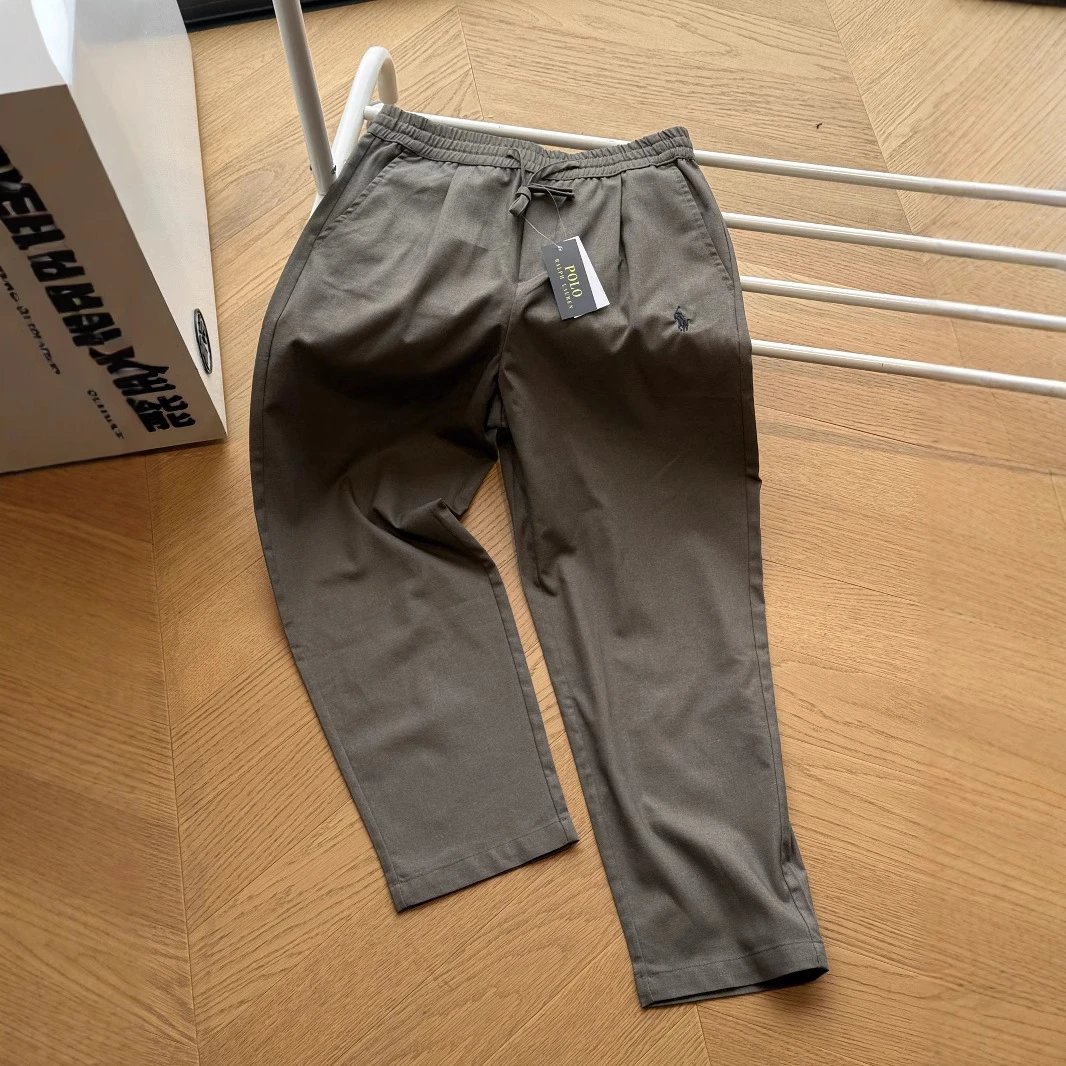 Casual Linen Cropped Pants with Embroidery
