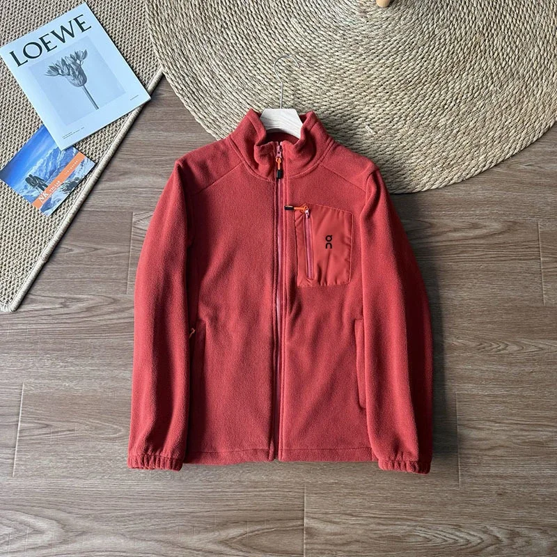 Double-sided stand-up collar warm fleece jacket, casual and versatile, same style for men and women