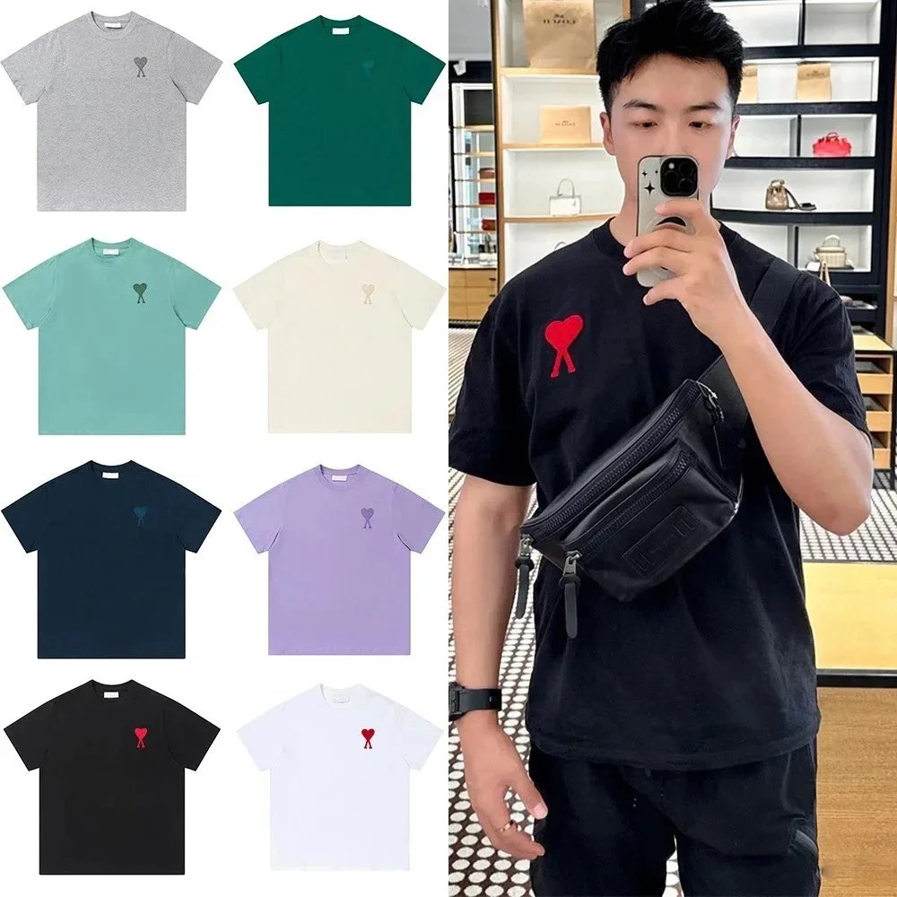 Ami Paris Heart Logo Black Oversized T-Shirt