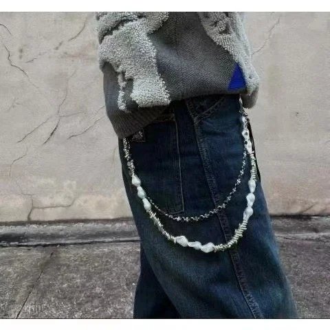 Double layer pearl waist chain