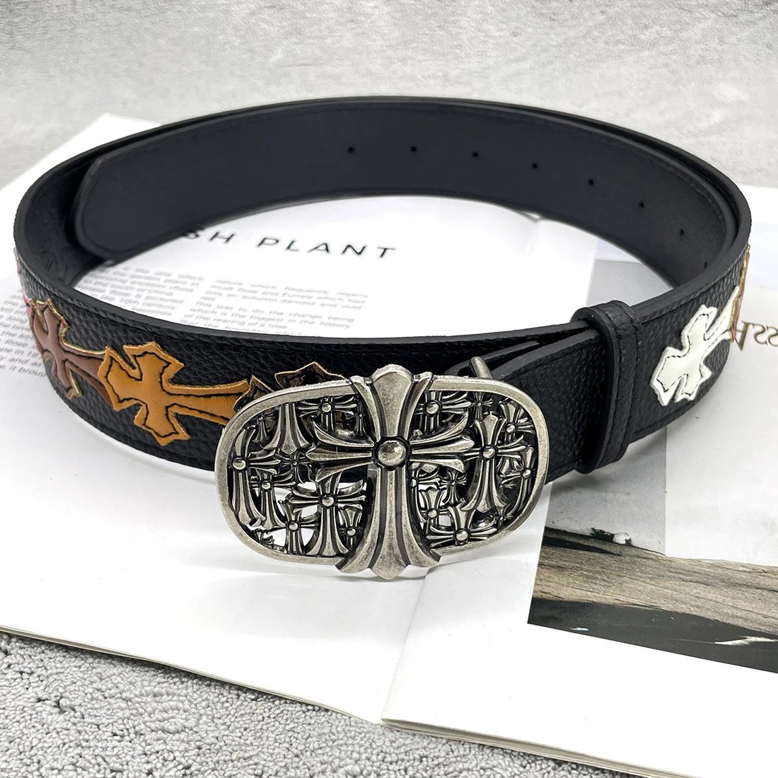 【15个彩色十字-加厚多十字】克罗CH圣剑心皮带