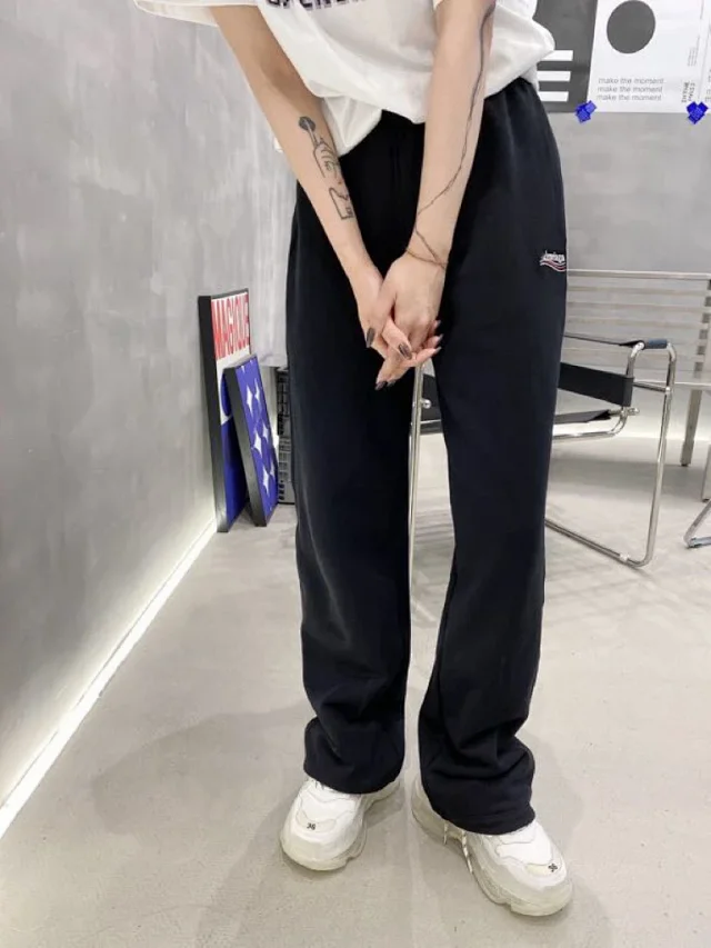 Unbranded Trousers Drawstring wide-leg with embroidered stripe detail product detail image 20