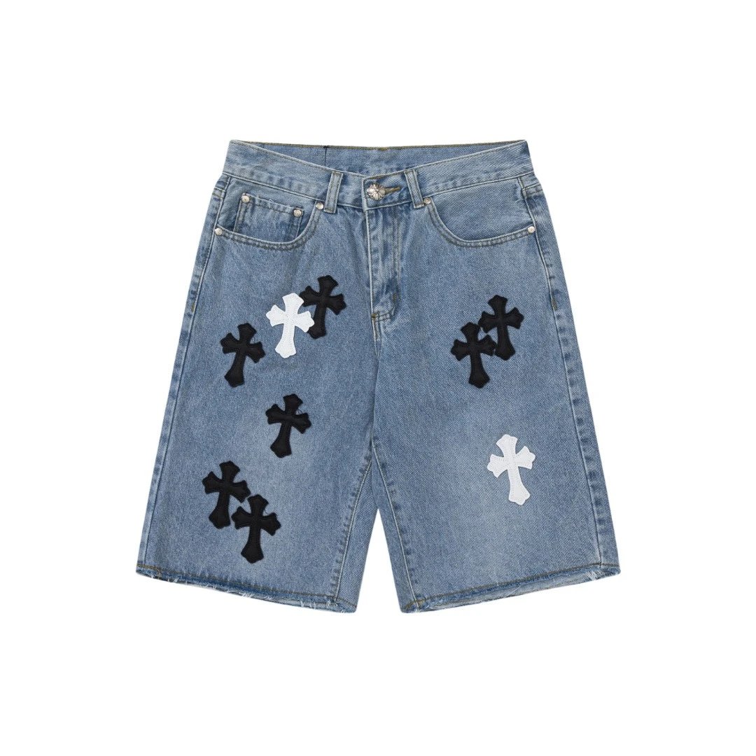 Unbranded Shorts Denim with Cross Appliqué — Image 2