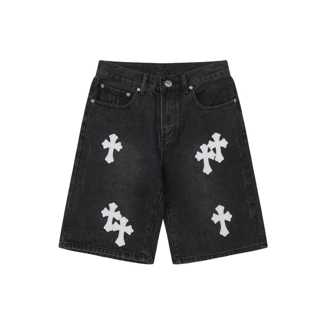 Unbranded Shorts Denim with Cross Appliqué — Image 3