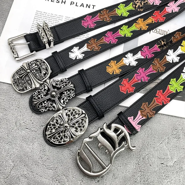 Chrome Hearts Belts Cross Patch Roller Buckle Belt product detail image 4