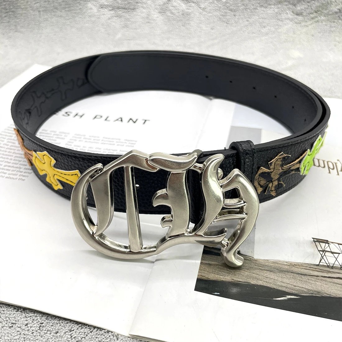 【15个彩色十字-加厚大LOGO】克罗CH圣剑心皮带