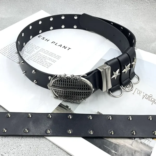 Chrome Hearts Cross Motif White Leather Belt - 48