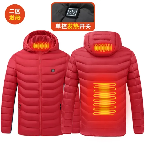 Design Heated Electric Down Jacket Navy with 19-Zone Heating System Down Jacket - 6