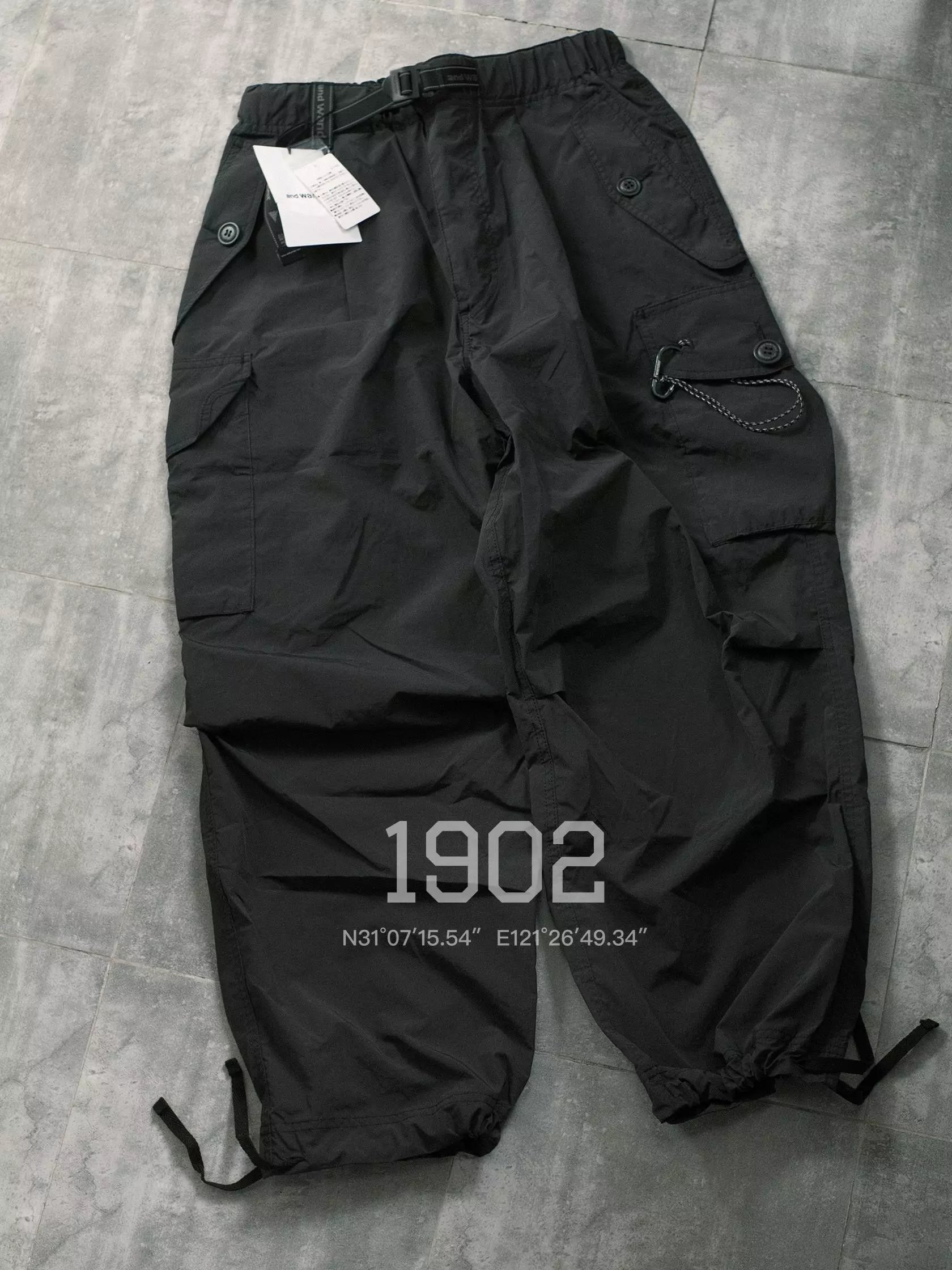 In Stock AND WANDER Oversized Cargo Pants Loose Lightweight Utility Techwear Long Pants