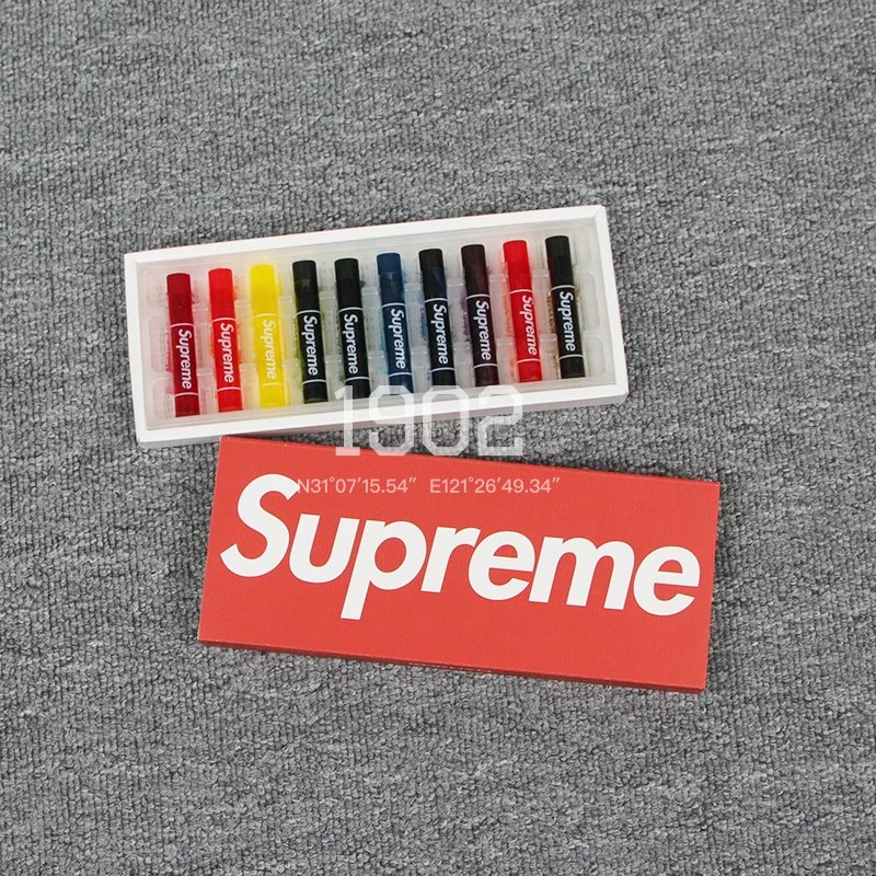 Supreme 23SSSKokuyoCrayons Co branded Crayon Set with 10 Color Color Brushes in Stock
