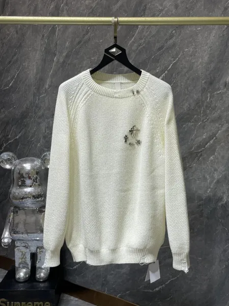 Chrome Hearts x Unknown Knit Sweater White with Silver Hardware Embellishment - 8