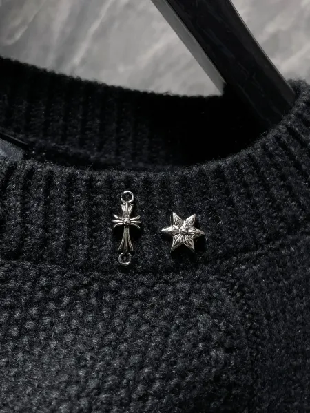 Chrome Hearts x Unknown Knit Sweater White with Silver Hardware Embellishment - 12