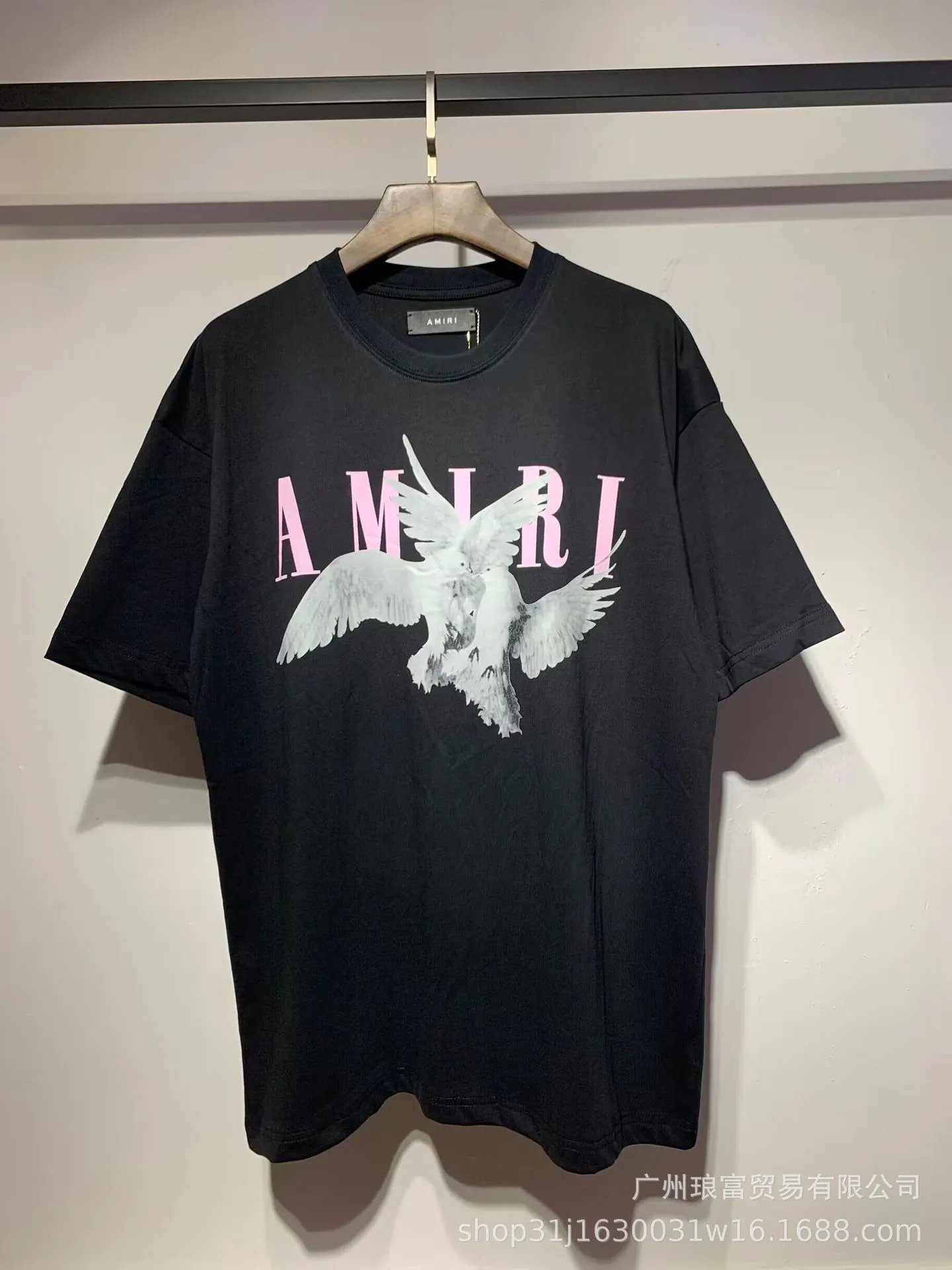 Amiri Dove Logo Tee Black Pink