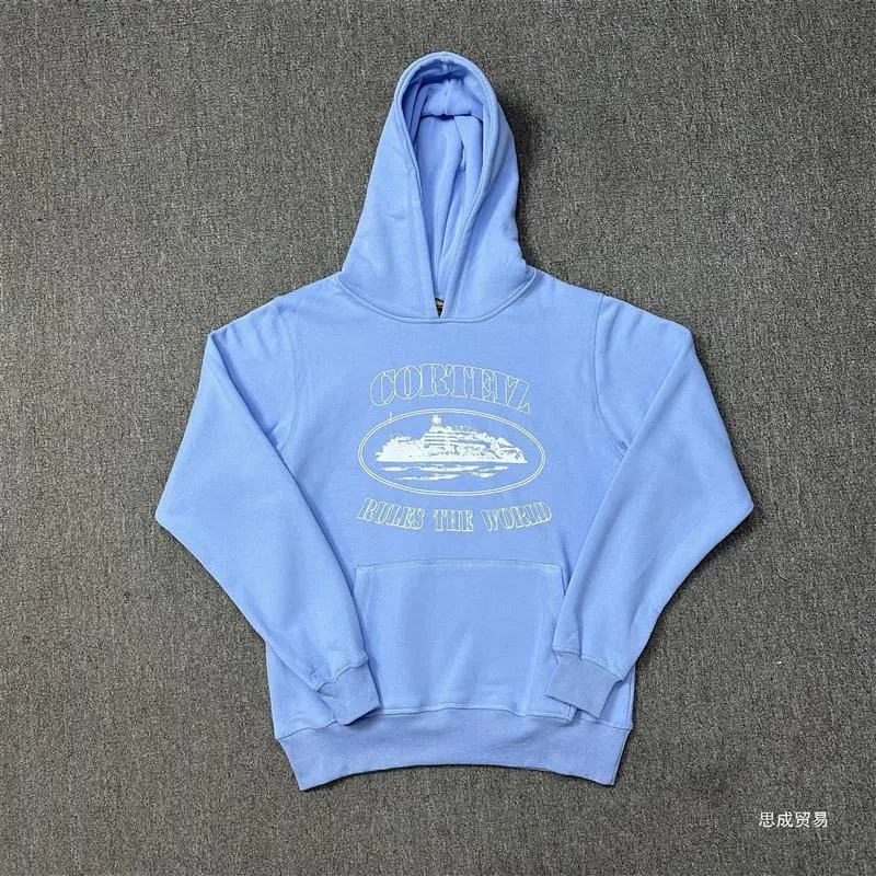 Corteiz Light Blue Script Logo Hoodie and Sweatpants Set - 20