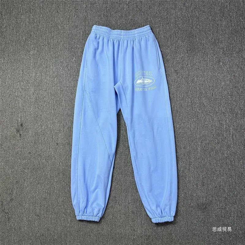 Corteiz Light Blue Script Logo Hoodie and Sweatpants Set - 21