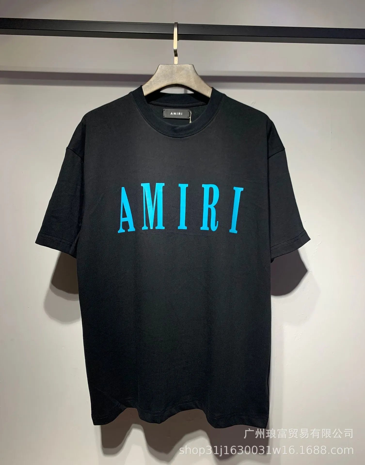 Amiri Core Logo Tee Black Cyan