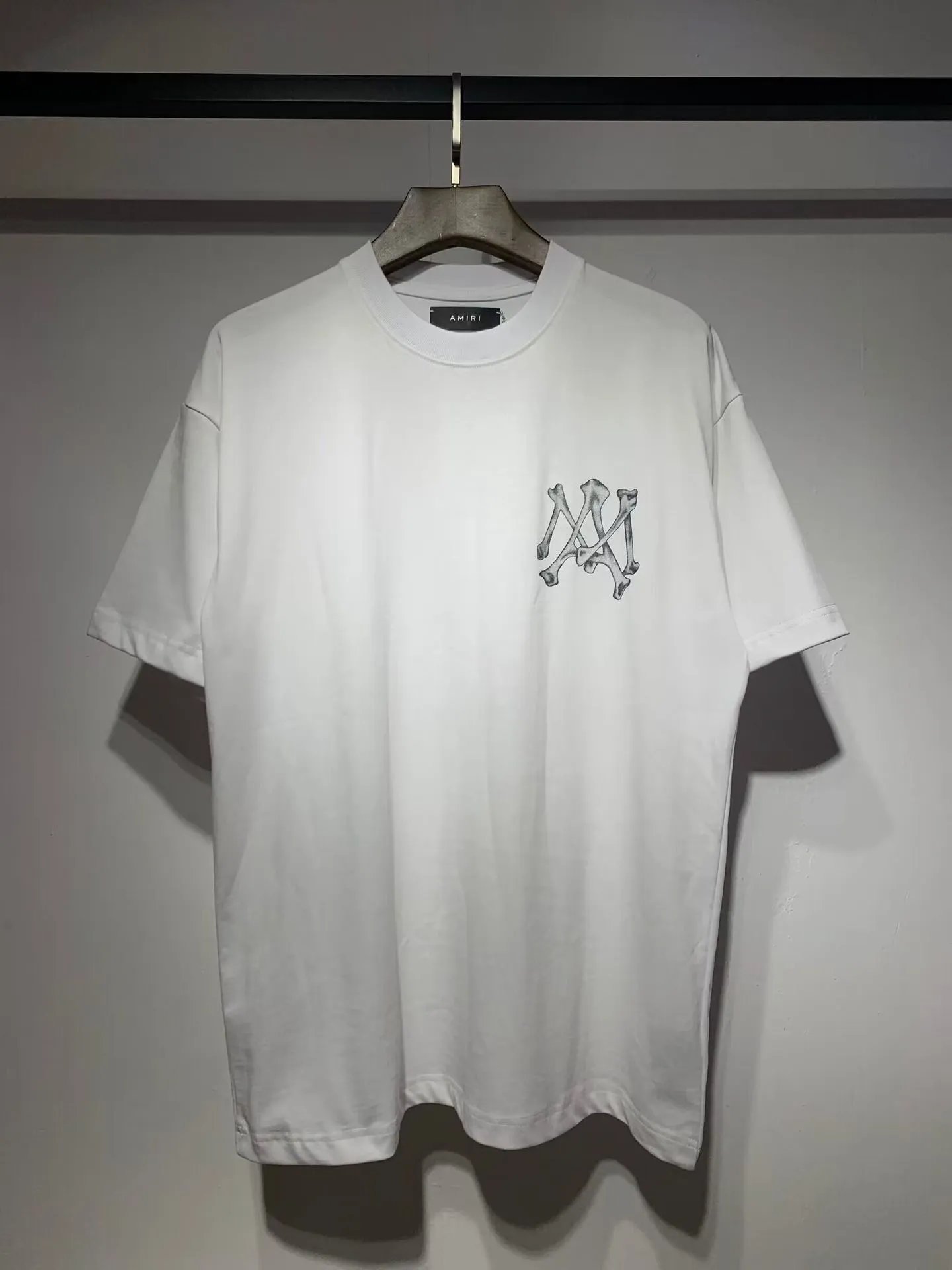 Amiri Bones MA Logo Tee White Grey