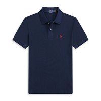 Royal blue with a red label
