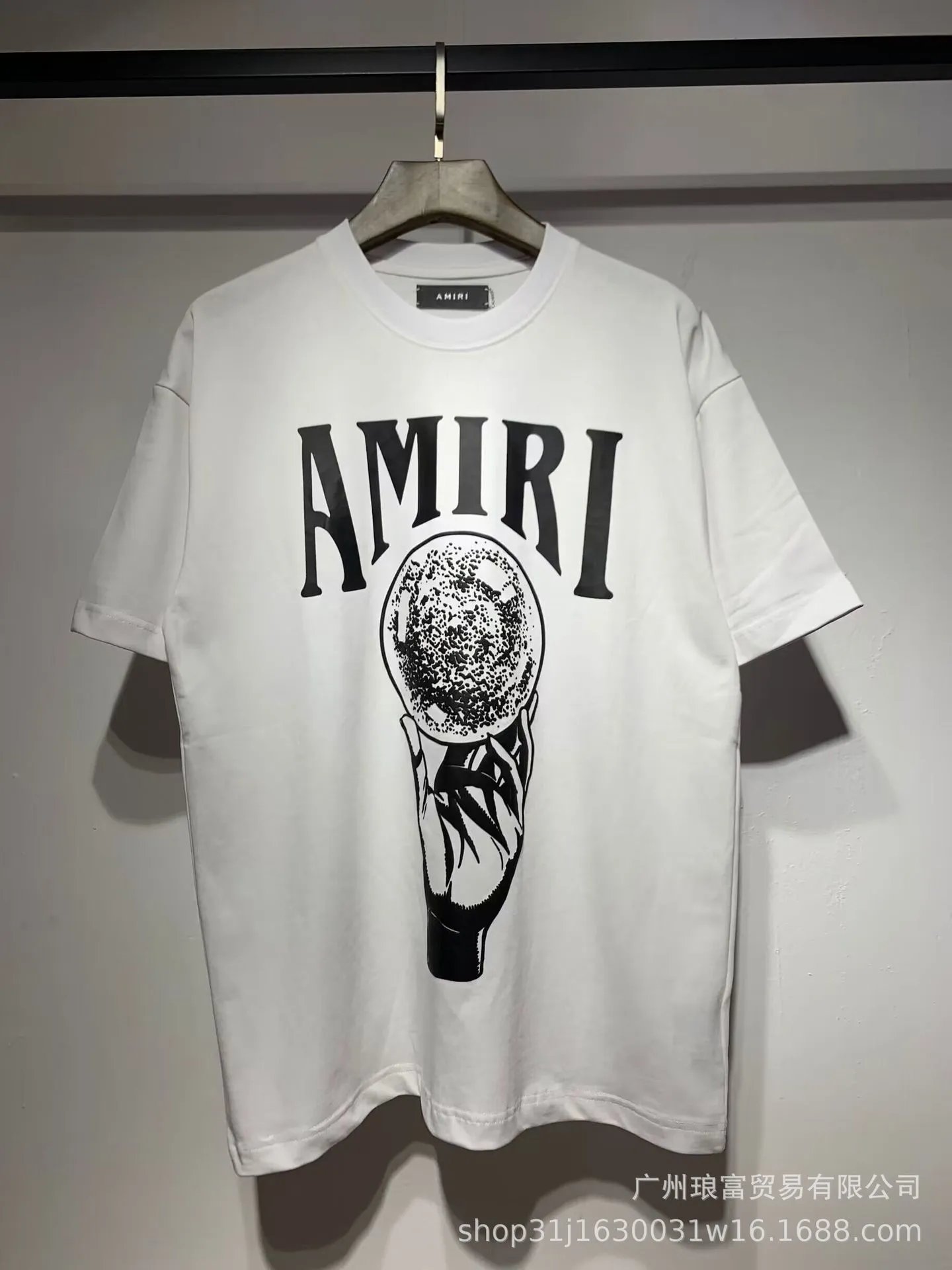 Amiri Crystal Ball Tee White Black