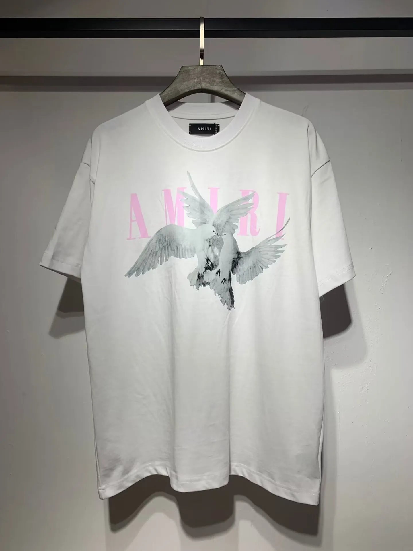 Amiri Dove Logo Tee White Pink