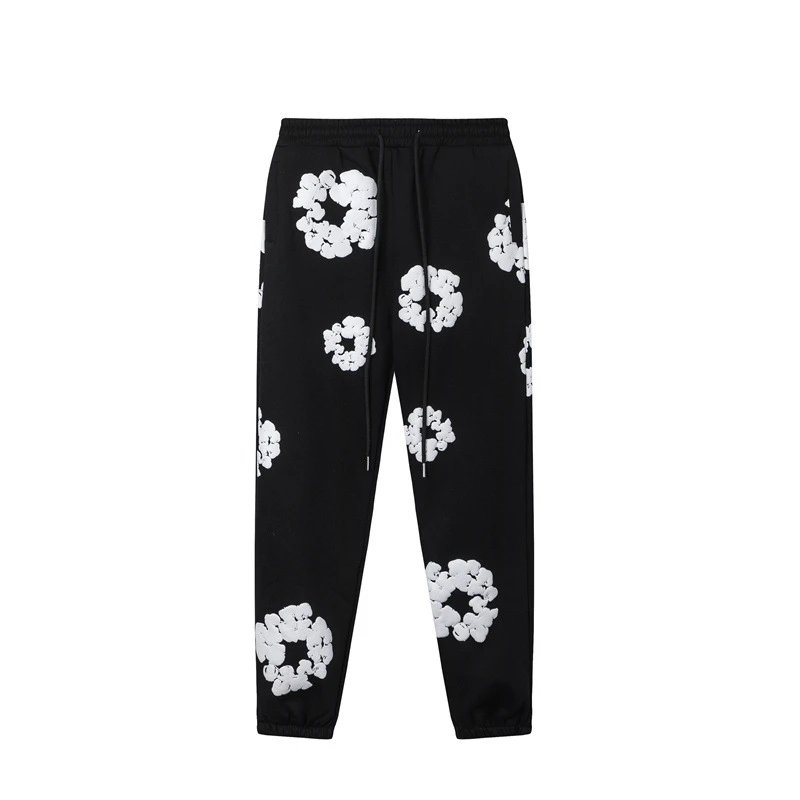 Pants with black and white print