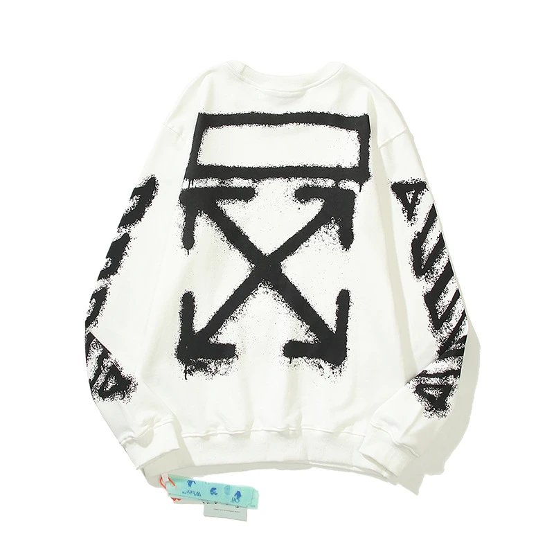 Off-White Spray Paint Arrow Crewneck Sweatshirt White