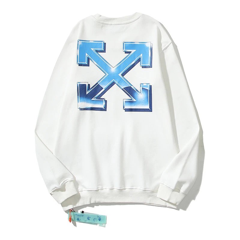 Off-White Chrome Arrow Crewneck Sweatshirt White Blue